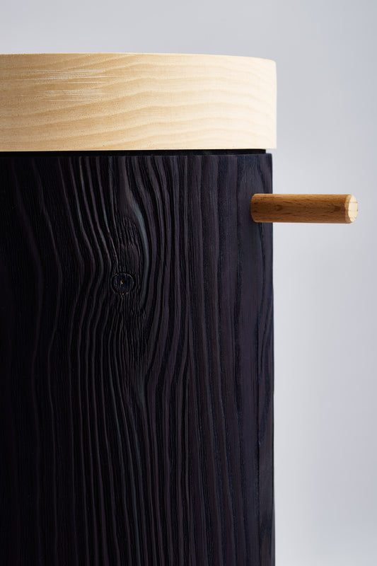 Close up image of blue urns surface.