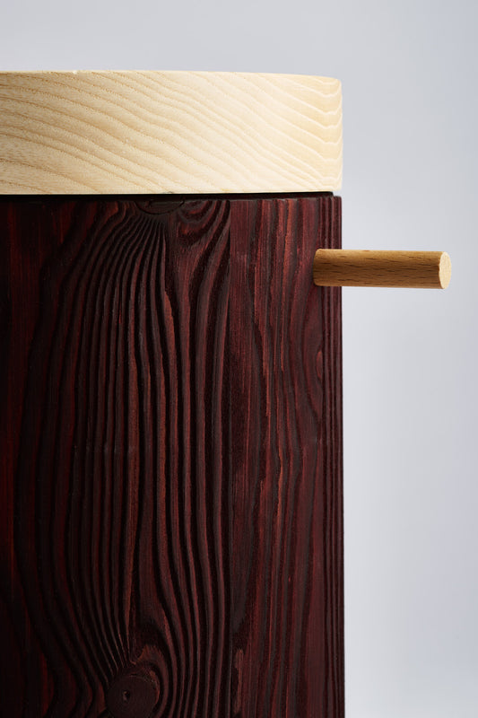 Close up image of brown urns surface.